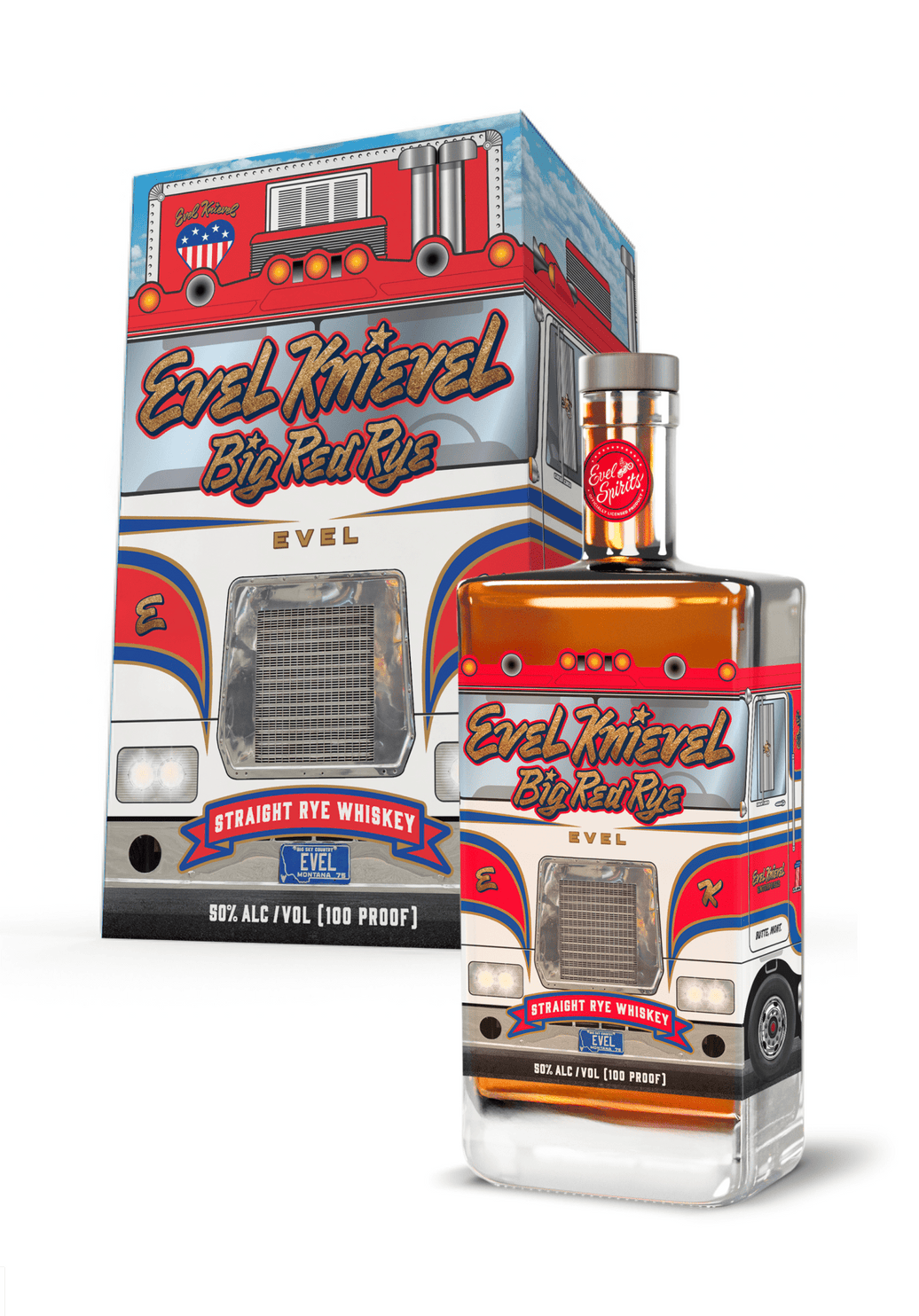 3. Evel Knievel Big Red Rye Whiskey Voucher - Evel Spirits Shop