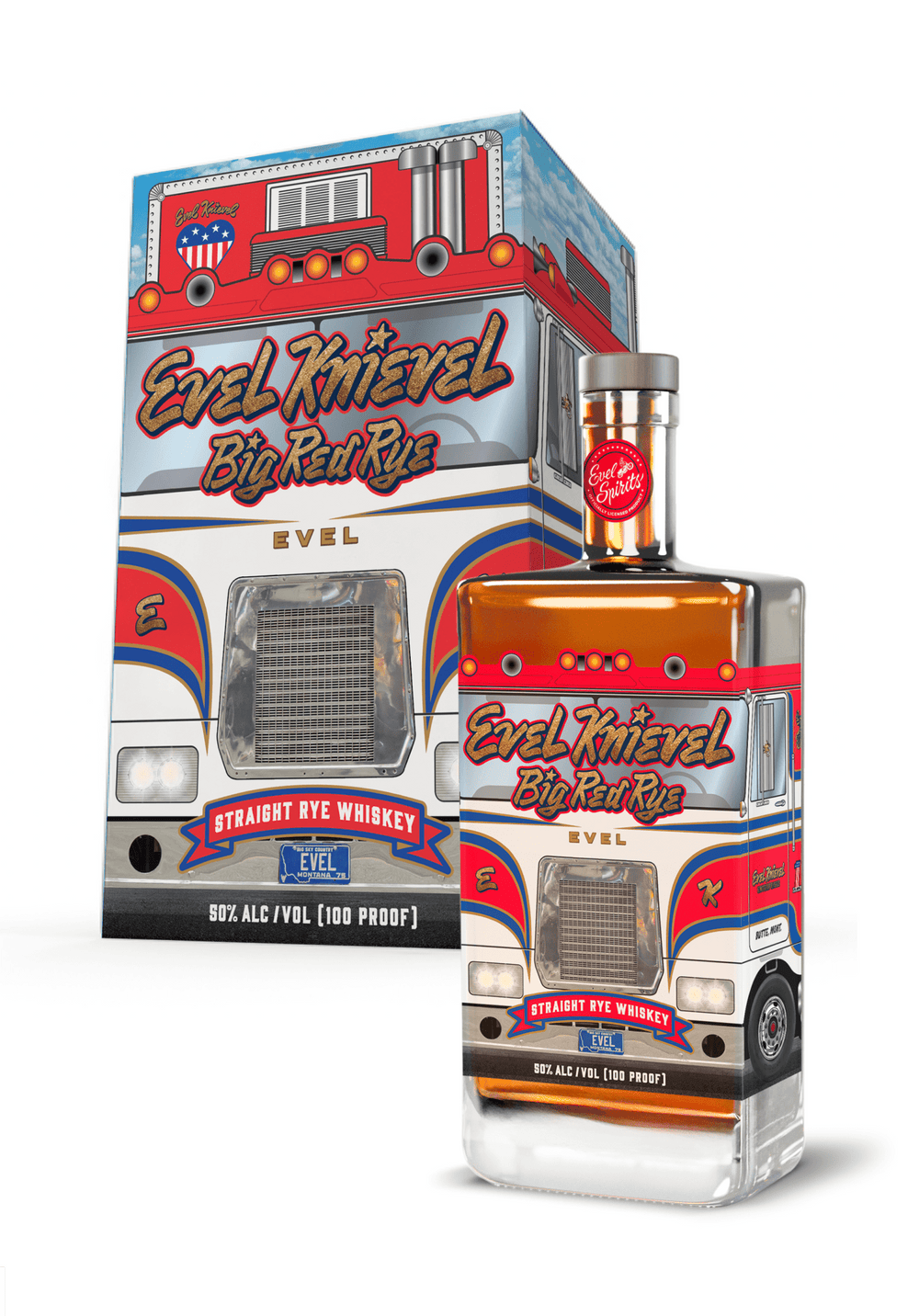 3. Evel Knievel Big Red Rye Whiskey Voucher - Evel Spirits Shop